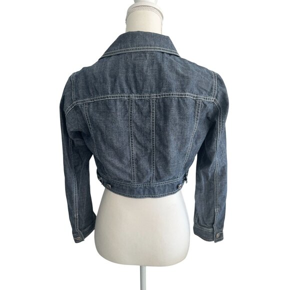 MICHAEL KORS Denim Crop Long Sleeve Jacket Size 2P - Picture 6 of 7